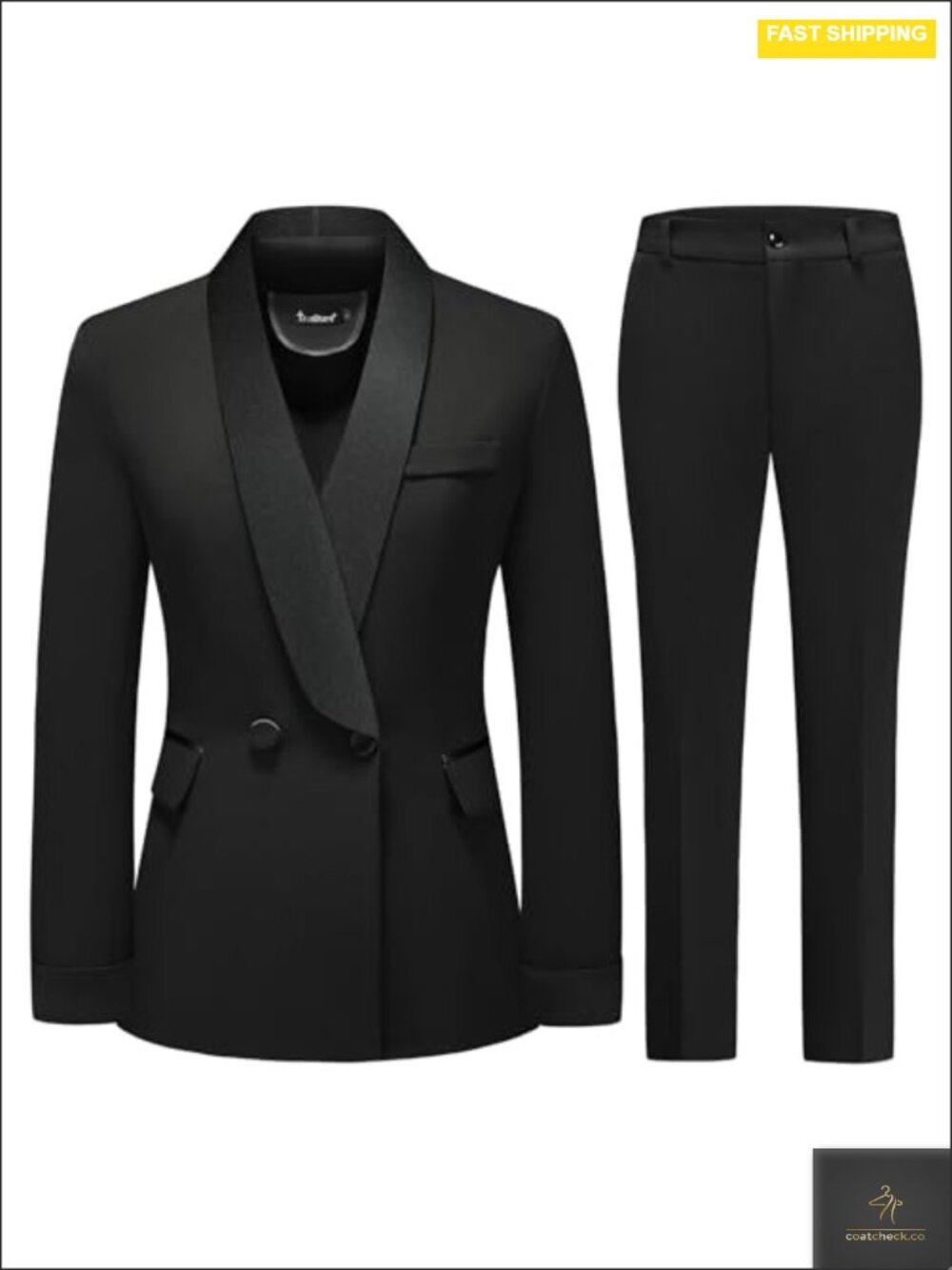 Women's 2 Pc Shawl Collar Suit Set Blazer Pants Business Office